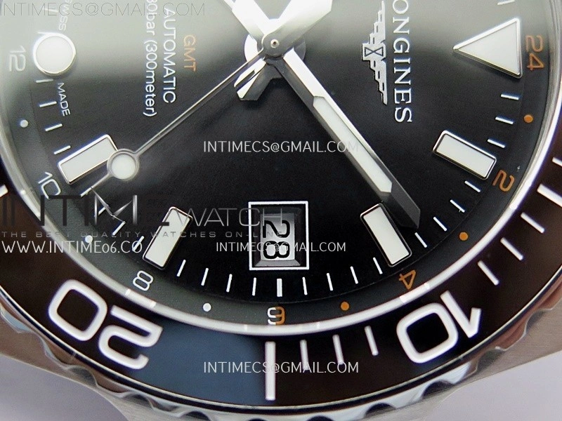 Hydroconquest L3.790.4 43mm SS Black Ceramic Bezel ETC 1:1 Best Edition Black Dial on SS Bracelet A2836